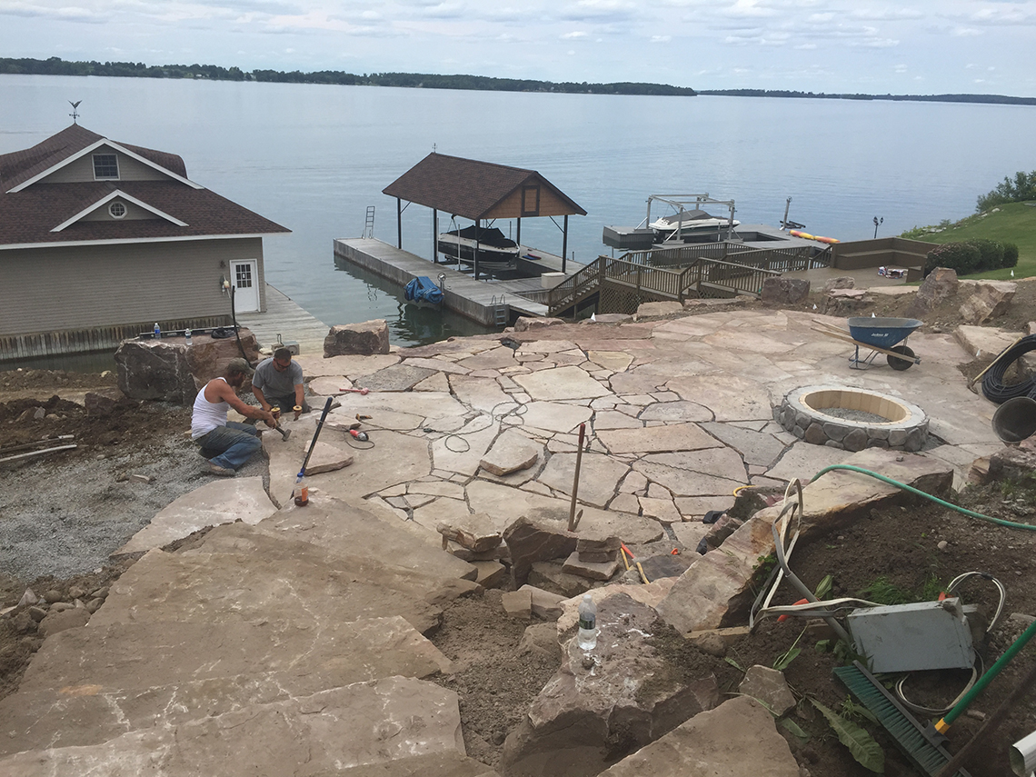 Completing the Upper Flagstone Patio