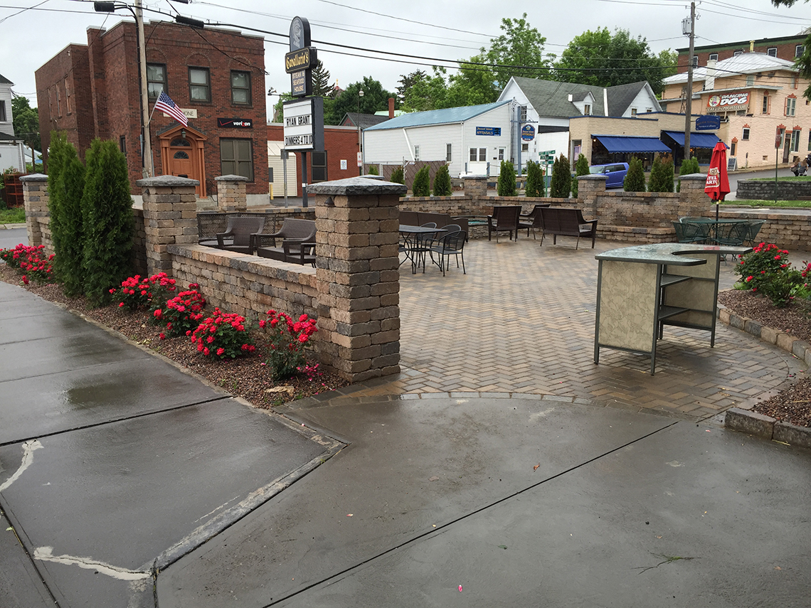 Open For Business at the Newly Landscaped and Paved Cavallario's Patio