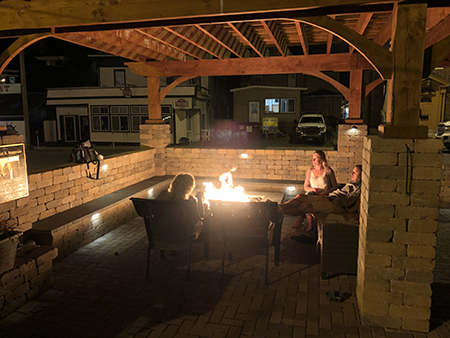 Timber Pergola with a Gas Firepit