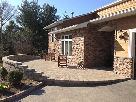 Paver Patio and Sitting Wall