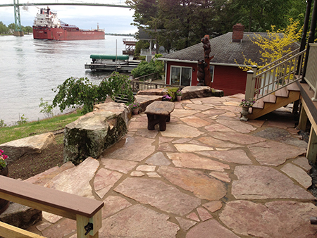 Flagstone Patio Along the St. Lawrence River