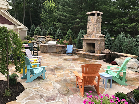 Flagstone Patio, Fireplace & Grill